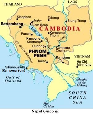 Map of Cambodia.