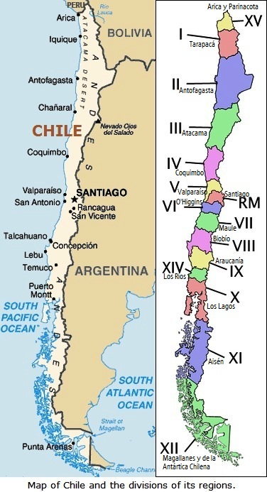 Chile Regionen Karte