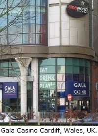 Gala Casino Cardiff, Wales, United Kingdom.