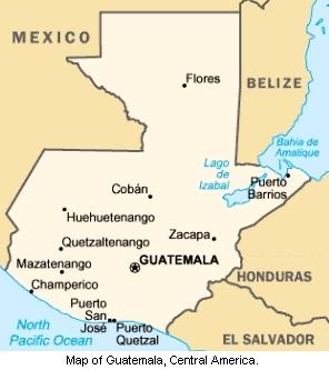 Map of Guatemala.