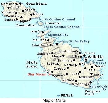 Map of Malta.