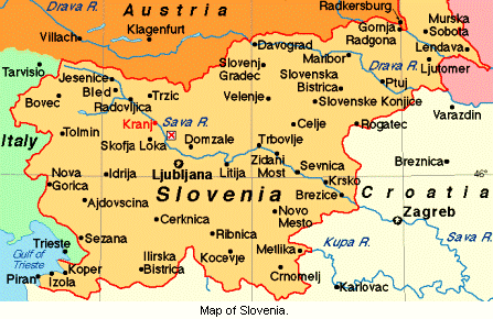 Map of Slovenia.