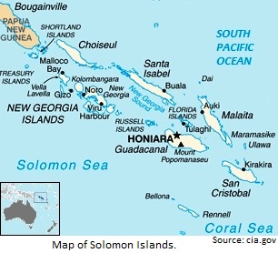 Map of Solomon Islands.